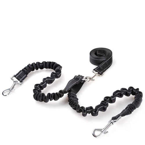 Double Headed Retractable Dog Leash with Pull Rope