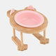Ceramic Pet Food Bowl Set with Wooden Frame